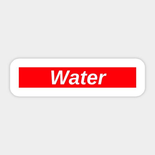 Water // Red Box Logo Sticker by FlexxxApparel